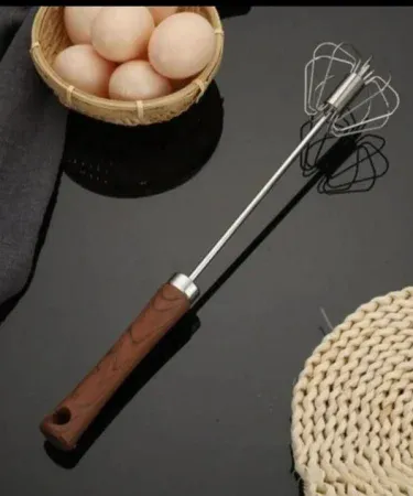 Wooden handle stainless steel whisker – premium kitchen mixing tool, durable stainless steel wires with ergonomic wooden handle for smooth whisking