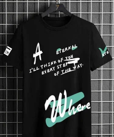 New trendy design men’s t‑shirt with unique printed graphic on a white background, imagecaption=Stylish printed men’s t‑shirt – perfect for casual wear, available on Khareedo|Kharedo.