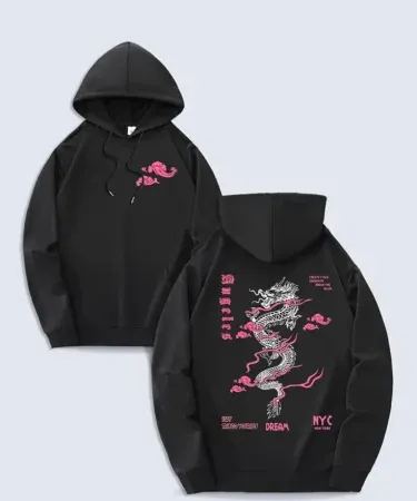 Dragon printed unisex hoodie for men and women – stylish streetwear hoodie