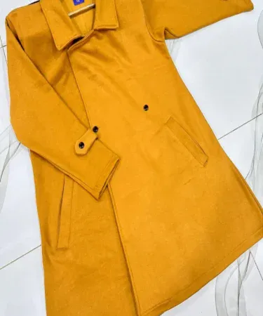 Coat Stuff Warm Double Fleece women’s winter coat with double fleece fabric, side pockets, and Kaaj buttons , imagecaption=Coat Stuff Warm Double Fleece – Premium women’s winter coat available on Khareedo & Kharedo ,