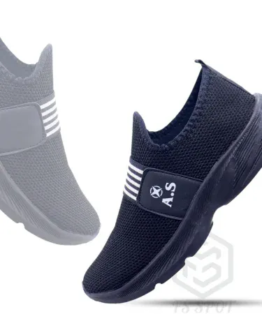 Men’s canvas slip‑on loafers – black, grey, and blue colors – lightweight breathable casual shoes for men and boys