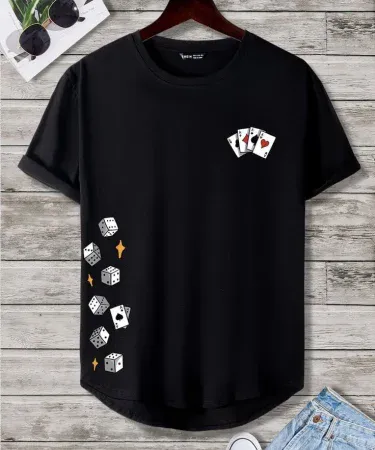 Unique printed t‑shirt for men with modern graphic design, free size, casual wear – Khareedo | Kharedo Pakistan