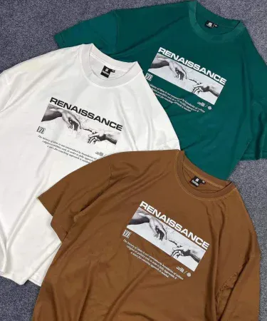 New style drop shoulder printed t‑shirt for men – oversized casual tee, soft breathable fabric, front view