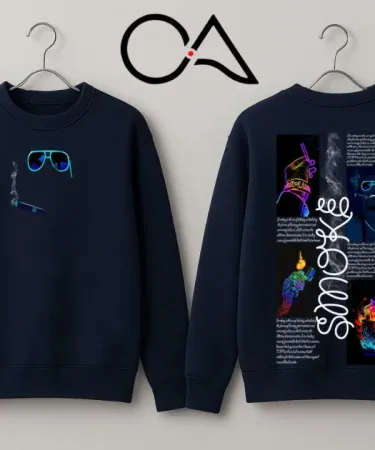 Winter DTF printed fleece sweatshirt – 80% polyester, 20% cotton, washable, casual outdoor style