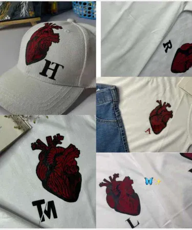 Custom heart printed t‑shirt for men and women – white cotton tee with red anatomical heart graphic, imagecaption=Stylish white T‑shirt featuring a detailed red anatomical heart design, perfect for men and women.