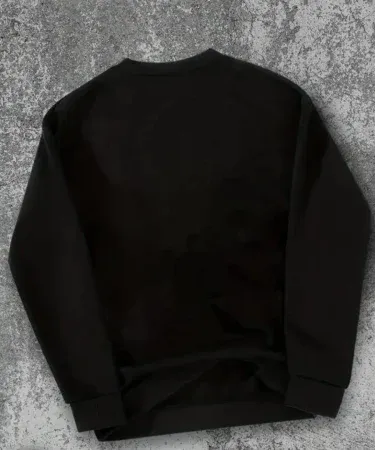 Simple black sweatshirt for men – comfortable cotton fleece pullover, perfect for casual and formal wear.