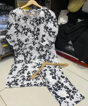 Digital printed soft cotton shirt front view, imagecaption=Digital Printed Soft Cotton Shirt – Available at Khareedo & Kharedo ,