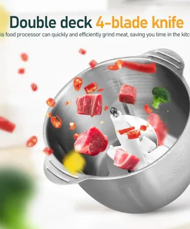 Abu Turab 3 litre food chopper with sleek modern design, imagecaption=Abu Turab (أبو تراب) 3 L Food Chopper – perfect for meat grinding and vegetable chopping,