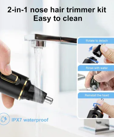 Abu Turab (أبو تراب) electric nose hair trimmer portable waterproof USB‑C rechargeable grooming device