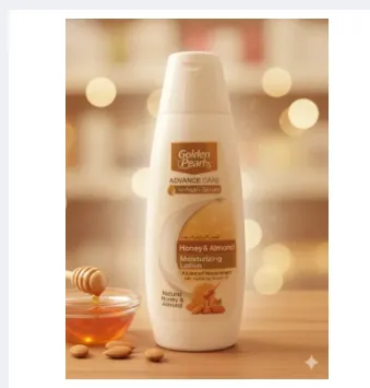 Golden Perl Advance Care Honey & Almond Moisturizing Lotion 400ml bottle, imagecaption=Golden Perl honey & almond moisturizing lotion 400ml – premium skin care product.