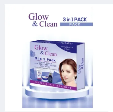 GLOW AND CLEAN 3‑in‑1 Beauty Pack – Cream, Serum and Face Wash – Khareedo & Kharedo