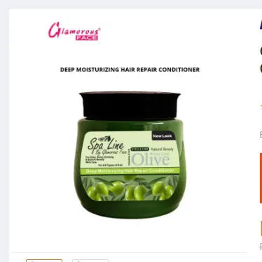 Glamorous Face Spa Line Olive Hair Repair Conditioner 650g jar with olive leaves background