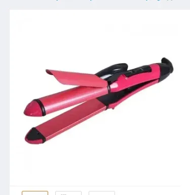Big Buy Store 2‑in‑1 Hair Straightener & Curler with free wooden comb, imagecaption=2‑in‑1 hair styling set (straightener + curler) from Big Buy Store, available on Khareedo | Kharedo.