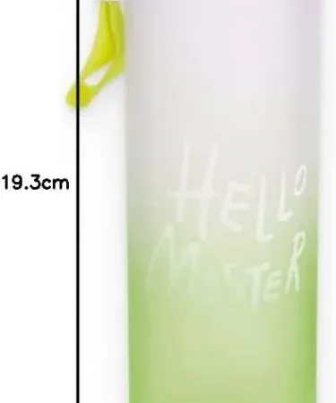 Abu Turab (أبو تراب) Hellow Bottle 490 ml frosted glass water bottle, leak‑proof, BPA‑free, stylish design, ideal for kids and active adults.