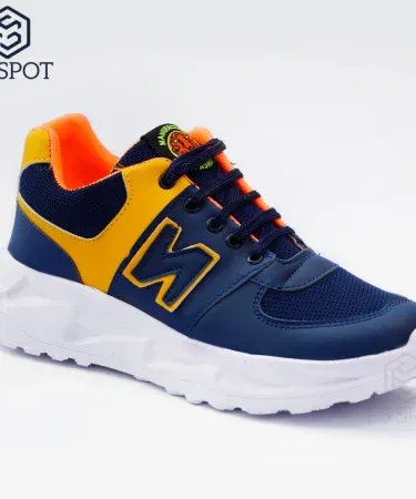 Men’s Slip-On Canvas Loafers lightweight breathable mesh sneakers black‑orange design, comfortable soft sole, anti‑slip outsole