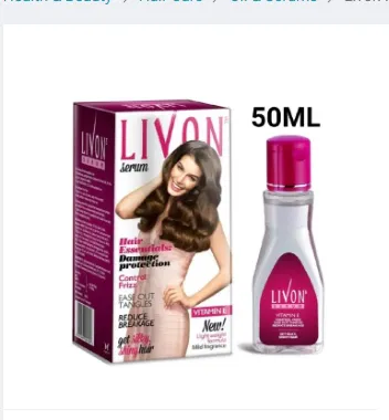 Livon Hair Serum 50ml bottle – anti‑frizz, tangle‑control serum, imagecaption=Livon Hair Serum 50ml – smooth, frizz‑free hair,