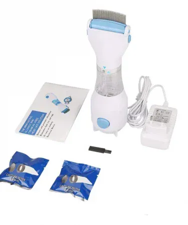 Abu Turab (أبو تراب) V Comb – anti‑lice electric comb with vacuum filter, rechargeable, steel teeth, suitable for hair and pets