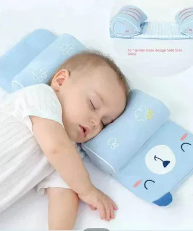Abu Turáb newborn baby head shaping pillow anti‑flat head pillow with soft memory foam and breathable cotton mesh
