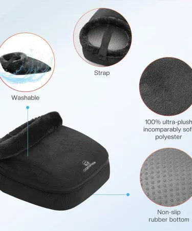 Abu Turab (أبو تراب) 1 PCS Leg Massager heated foot warmer with massage function, soft flannel interior, zipper closure, and non‑slip bottom.