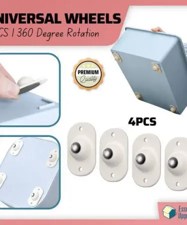 Pack of 4 pulley caster wheels – 360° silent ABS casters for storage boxes, trash cans and DIY projects,