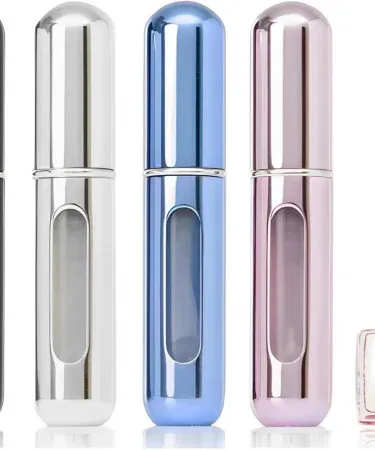 Abu Turab portable mini perfume refillable atomizer 5ml bottle with transparent body and side window