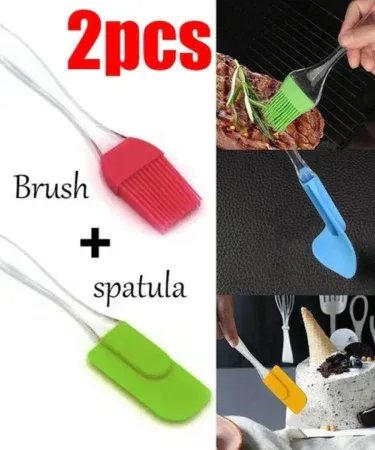Elements Silicone Spatula and Pastry Brush Set – heat‑resistant, food‑grade silicone kitchen tools,