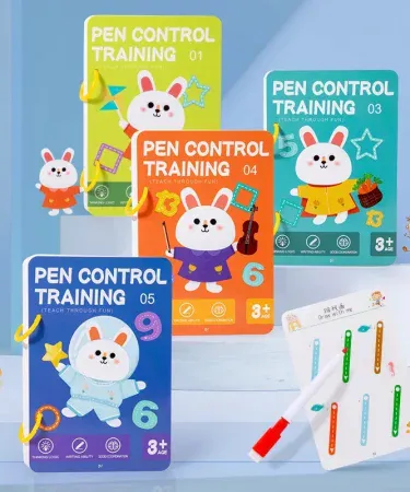 64‑Page Children’s Magical Tracing Workbook – Reusable Erasable Drawing & Writing Book with Pen and Eraser