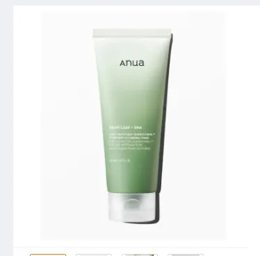 Anua Heartleaf Quercetinol Pore Deep Cleansing Foam – Purifying & Soothing Facial Cleanser in a sleek white bottle with foam texture