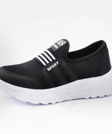 Men’s Slip-On Sneakers – lightweight breathable casual shoes with black and orange design, anti‑slip sole, mesh upper, imagecaption=Khareedo/Kharedo Men’s Slip-On Sneakers – lightweight, breathable, perfect for daily wear and jogging.