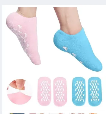 Silicone Gel Moisturizing Spa Socks ultra‑soft design repairing dry, cracked feet and heels, imagecaption=Ultra‑soft silicone gel spa socks for cracked heels – available on Khareedo & Kharedo.