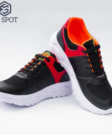 Men’s Slip‑On Canvas Loafers 2026 – lightweight breathable mesh casual sneakers in black and orange, perfect for walking, gym and daily wear