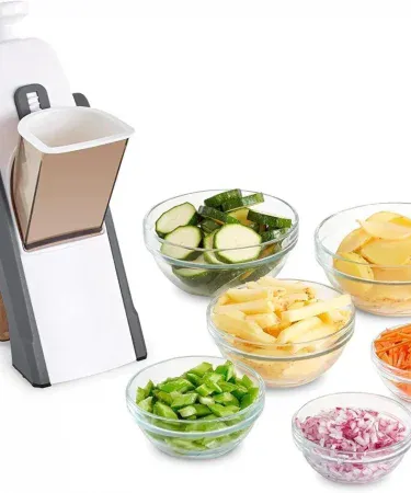 Abu Turab (أبو تراب) Mandoline Slicer with hidden silver blade, safe kitchen slicer for vegetables