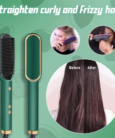 Abu Turab Electric Hair Straightener Curler 2-in-1 Styling Brush Multicolors , imagecaption=Abu Turab (أبو تراب) 2‑in‑1 Electric Hair Straightener & Curler Brush – Multicolors ,