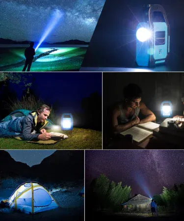 Abu Turab LED work light portable rechargeable solar flashlight with COB 3‑way spotlights for camping and household use