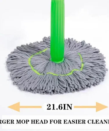 Abu Turab (أبو تراب) Green Twist Mop – 1 PCS self‑wringing 2‑in‑1 cleaning mop in vibrant green, perfect for wet and dry floor cleaning.