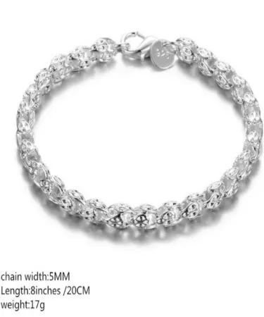 Vintage Boho style 925 sterling silver bracelet with elegant chain, perfect for daily wear and gifting,
