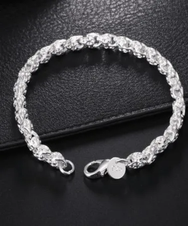 Vintage Boho style 925 sterling silver bracelet with elegant chain, perfect for daily wear and gifting,