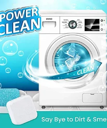 12 pcs antibacterial washing machine deep cleaning tablets – herbal, non‑corrosive, disinfectant formula for all washing machines, imagecaption=Pack of 12 herbal antibacterial washing machine cleaning tablets – ideal for front‑load and top‑load machines,