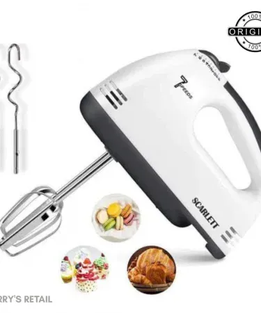 Electric Hand Mixer 5‑Speed 180W with stainless steel beaters, lightweight handheld design for home baking