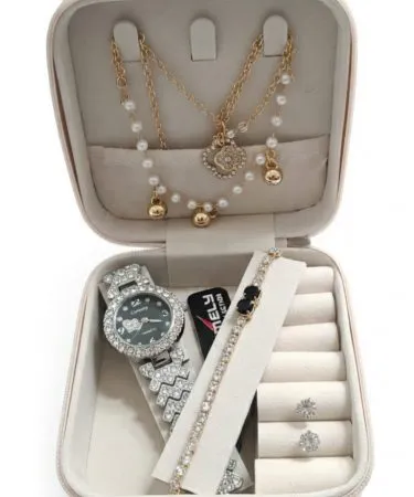 Luxury style watch gift set with elegant strap and polished dial, perfect for Eid and special occasions
