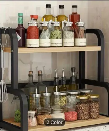 2‑layer wooden spice rack multipurpose organizer box pack – Rs 3599 – Khareedo, imagecaption=Spice Rack 2 Layers Wood Multipurpose Organizer – available with Check on Delivery across Pakistan.