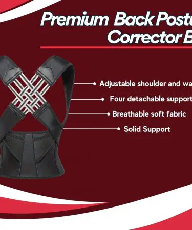 Back Posture Corrector Belt – ergonomic lumbar support for pain‑free posture, breathable fabric, adjustable strap