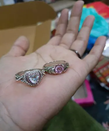 Elegant handcrafted stone ring displayed on a velvet cushion, imagecaption=Premium stone ring collection available at Khareedo | Kharedo,