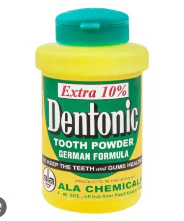 Dentonic oral care products – toothbrush, toothpaste, mouthwash and dental floss displayed together