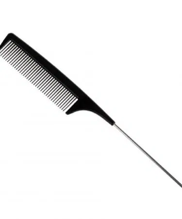 Tail Comb branded Hair styling Tail Comb – sleek black comb for smooth hair styling, imagecaption=Tail Comb branded Hair styling Tail Comb displayed on a stylish background,