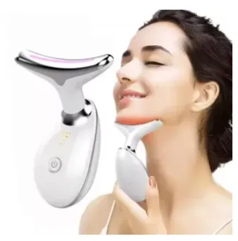 USB rechargeable neck and face massager 7 modes double chin remover anti‑aging skin tightening device, imagecaption=USB Rechargeable Neck & Face Massager – 7 Modes for Double Chin Removal & Skin Tightening ,