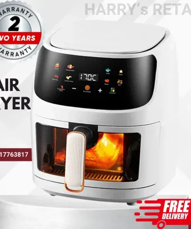 10L digital air fryer with full touch panel, see‑through window and non‑stick basket on kitchen countertop