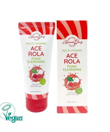 Ace Rola Foam Cleansing gentle foaming face wash bottle on white background, imagecaption=Ace Rola Foam Cleansing – Soft foaming cleanser for radiant, healthy skin.