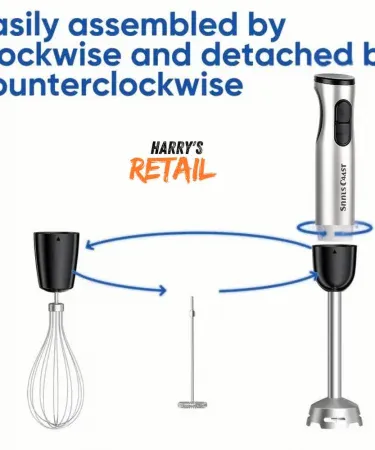 5‑in‑1 1000W hand blender Silver Crest SC‑715 and HAEGER HB‑80C.023A with all attachments, stainless‑steel shaft and 600 ml beaker