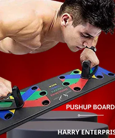Multi‑Functional Push Up Board with Pull‑Up Bar, Foldable Design, Hand Gripper and Weightlifting Bar – Khareedo Kharedo